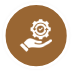 Hand mit Zahnräder-Symbol